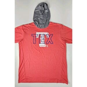 Texas Rangers Hoodie Men's XL Red Short Sleeve MLB Baseball New Era Genuine Merc
